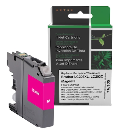 Cig Clover Imaging Remanufactured High Yield Magenta Ink Cartridge for Brother LC203XL 118105